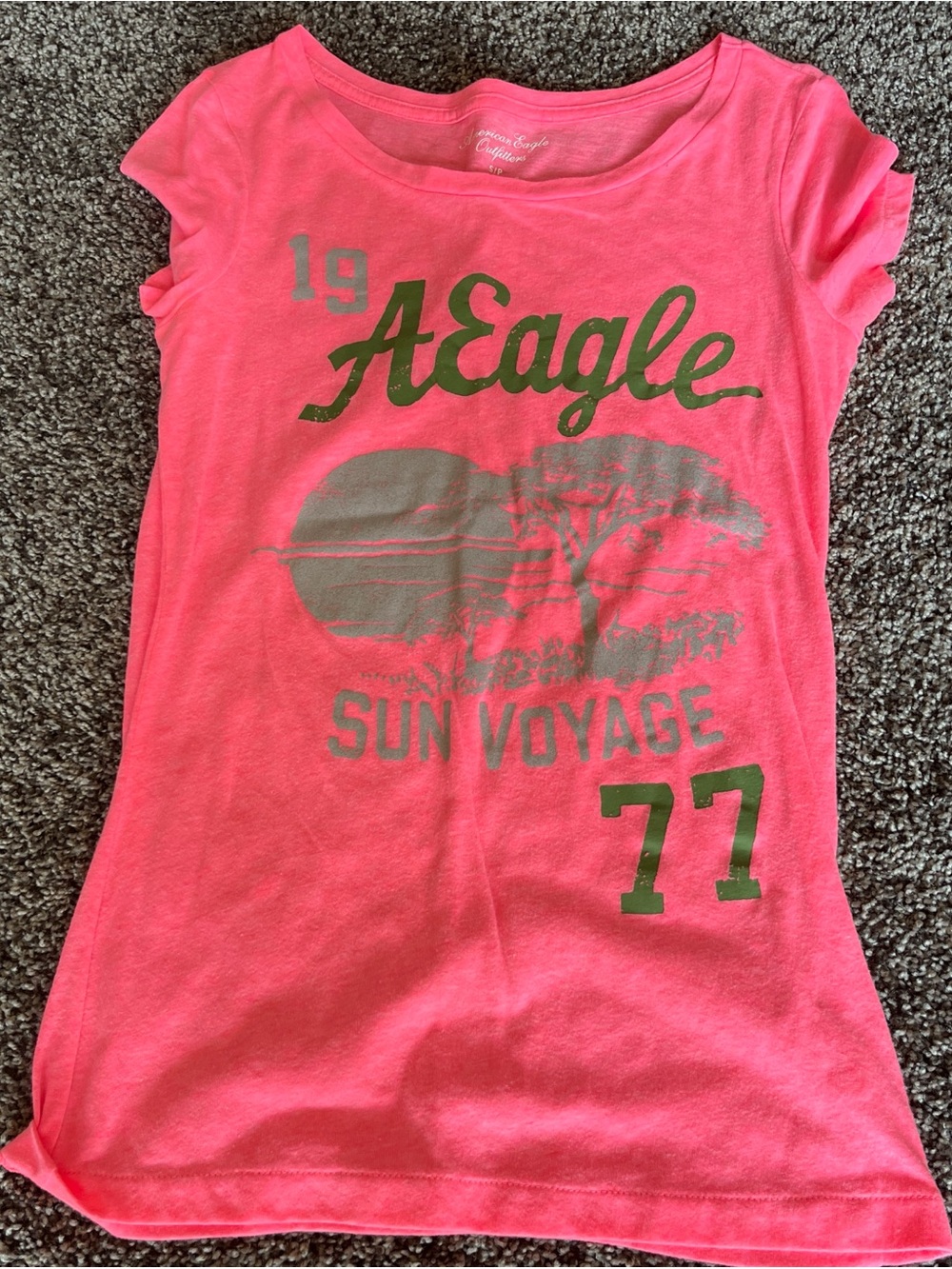 Vintage neon pink American eagle shirt